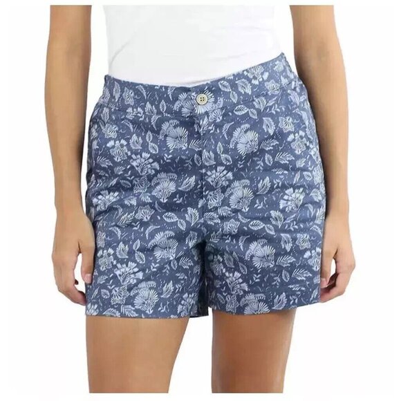 JACHS Girlfriend Pants - Jachs Women's Size XL Blue Floral Printed Chino Shorts NWT